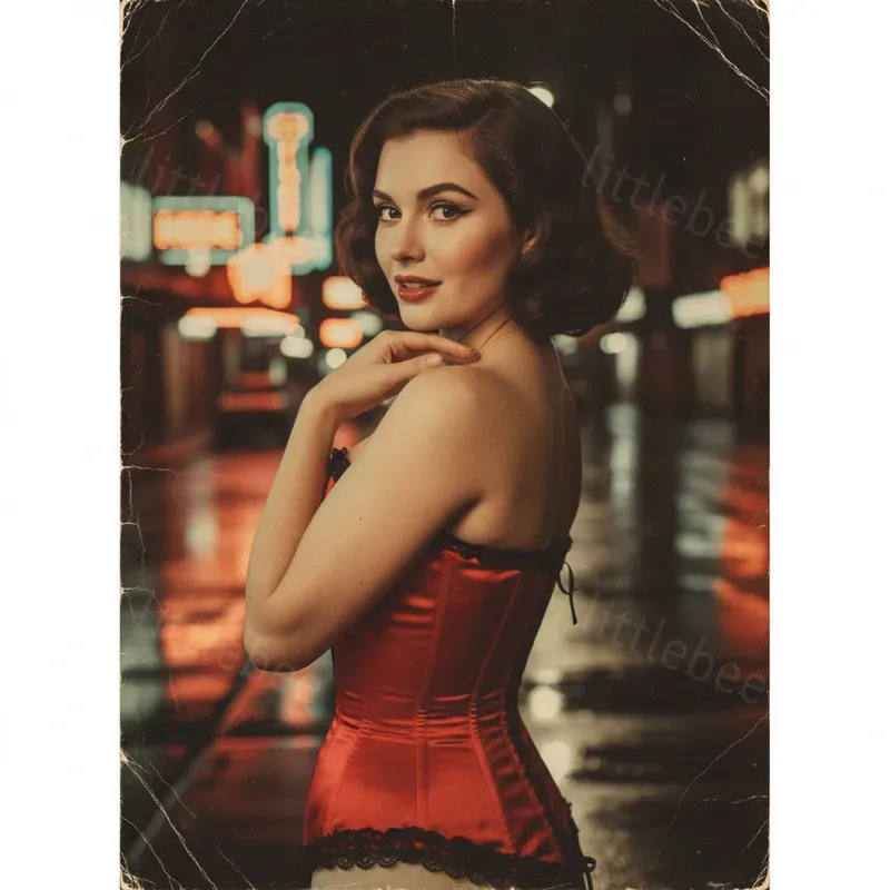 Retro Noir Pinup Glam Women 1950s