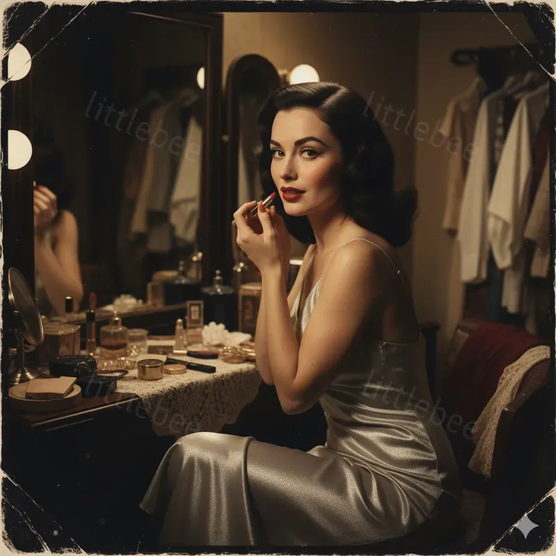 Retro Noir Pinup Glam Women 1950s