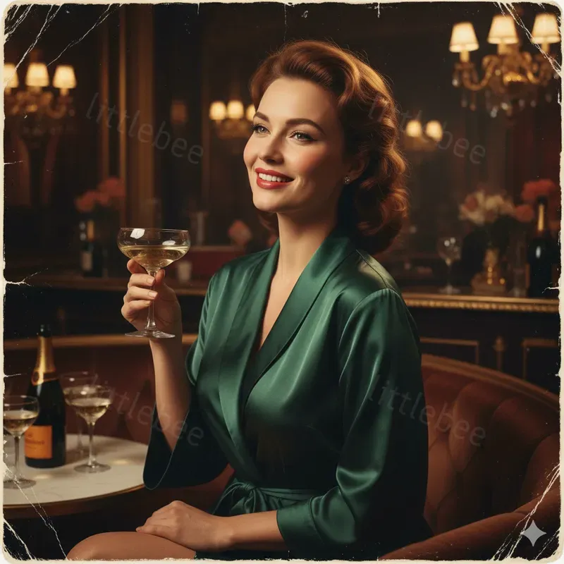 Retro Noir Pinup Glam Women 1950s