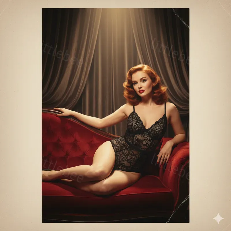 Retro Noir Pinup Glam Women 1950s