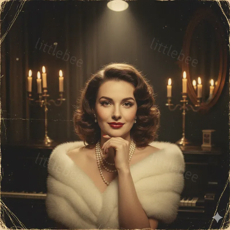 Retro Noir Pinup Glam Women 1950s