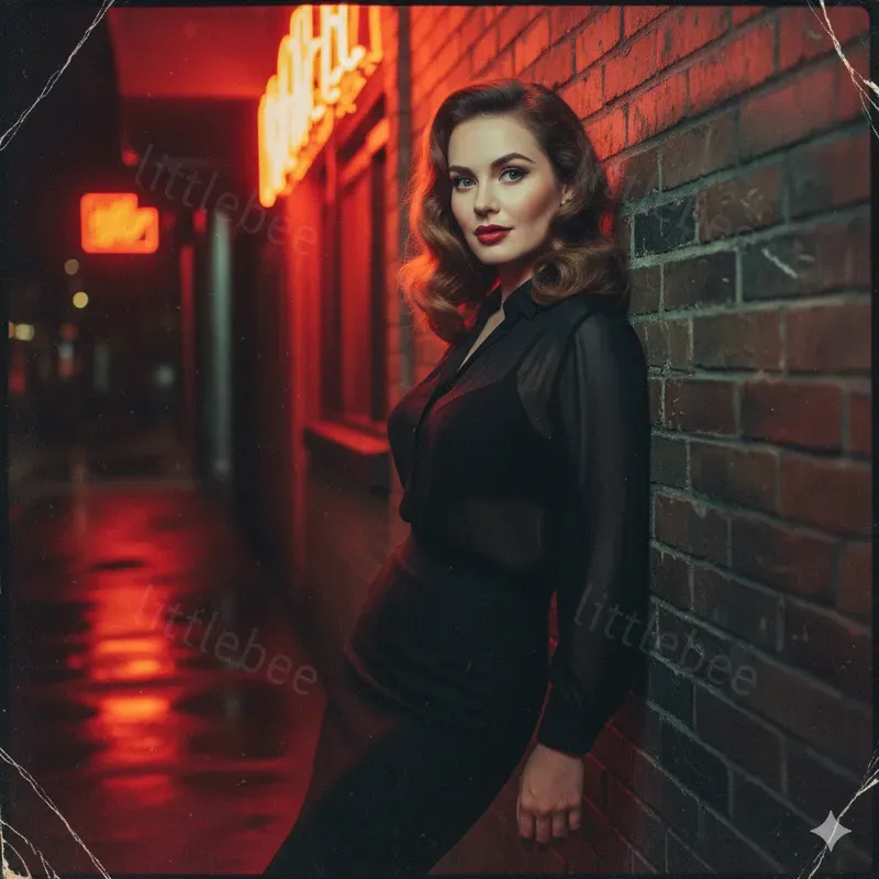 Retro Noir Pinup Glam Women 1950s