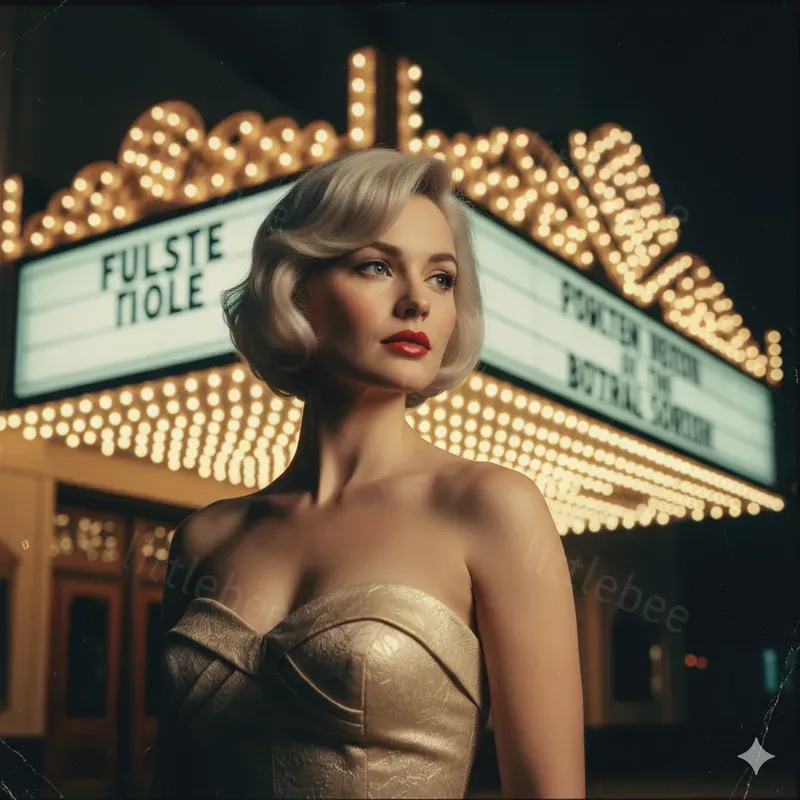 Retro Noir Pinup Glam Women 1950s