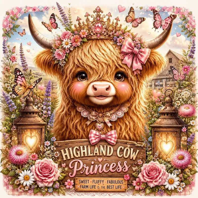 Cute Kawaii Highland Cow Girl Bundle Sets