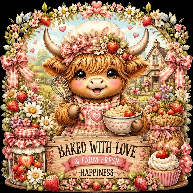 Cute Kawaii Highland Cow Girl Bundle Sets