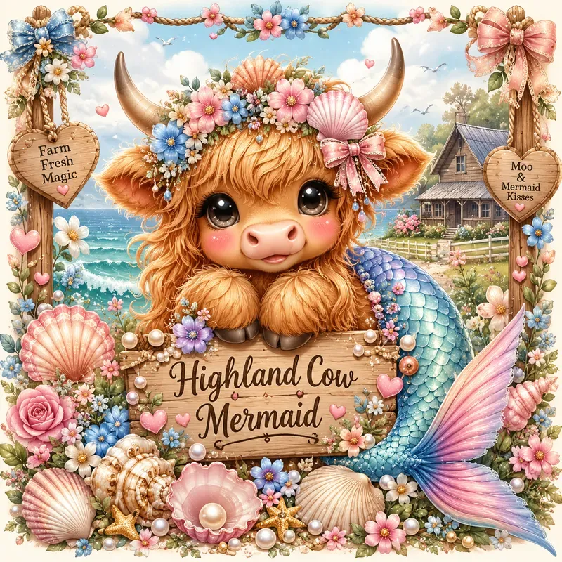 Cute Kawaii Highland Cow Girl Bundle Sets