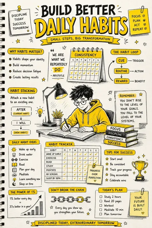 Handdrawn Habit Systems Posters