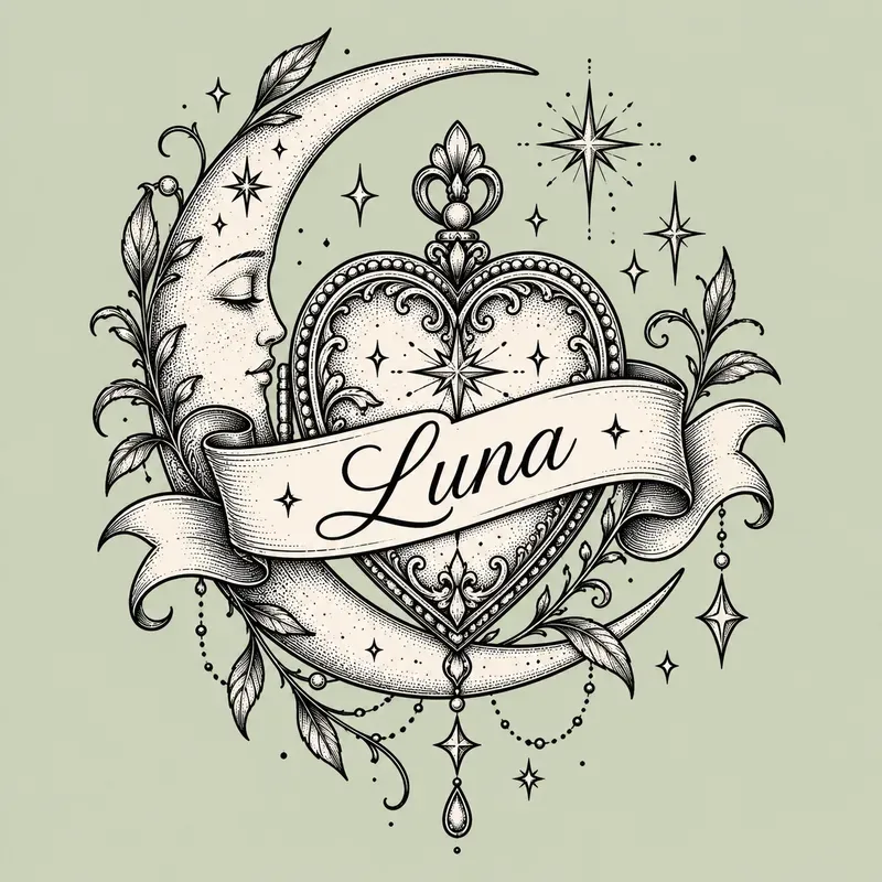 Minimalist Vintage Locket Tattoo Cliparts