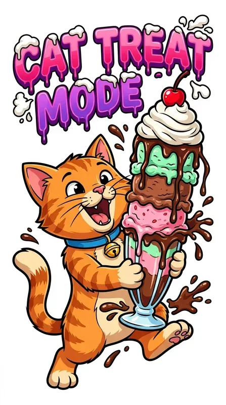 Cartoon Cat Food Sticker Templates