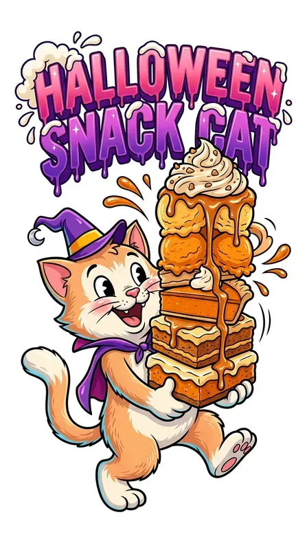 Cartoon Cat Food Sticker Templates