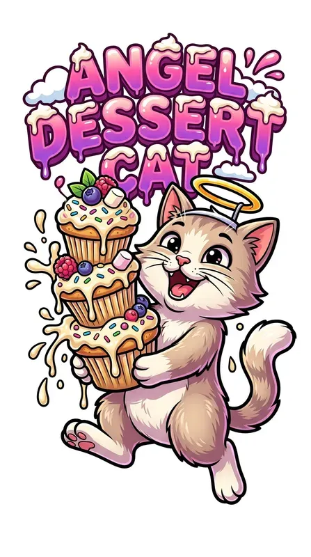 Cartoon Cat Food Sticker Templates