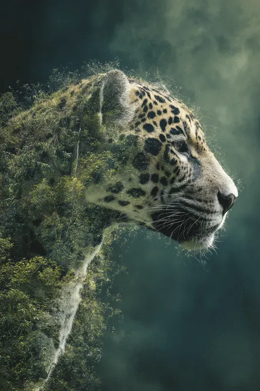 Animal Double Exposure Art Generator