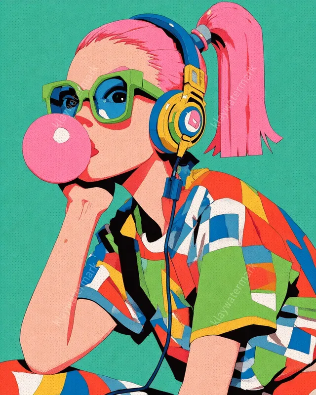 Retro 90s Anime Pop Art