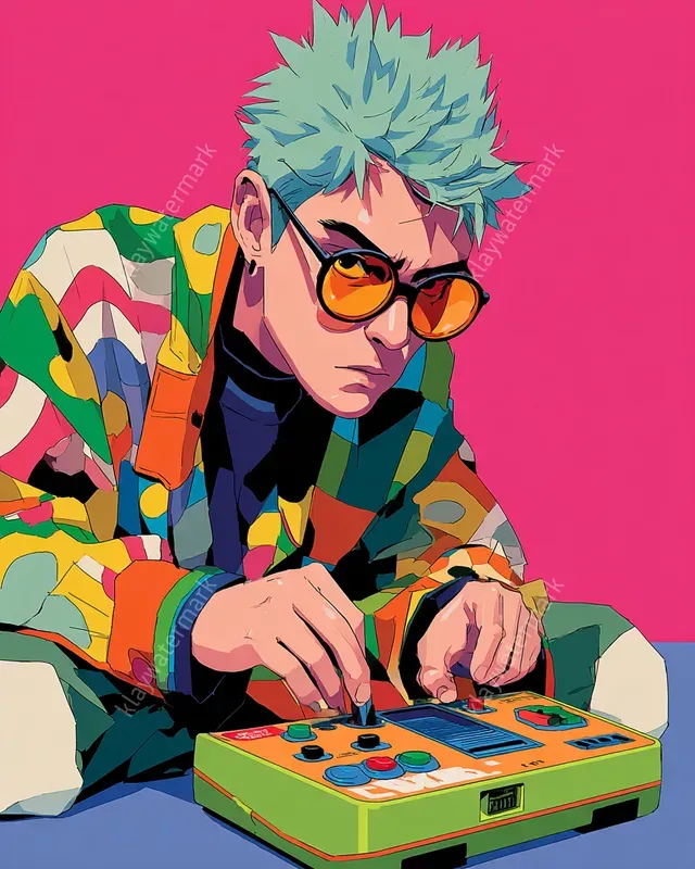 Retro 90s Anime Pop Art