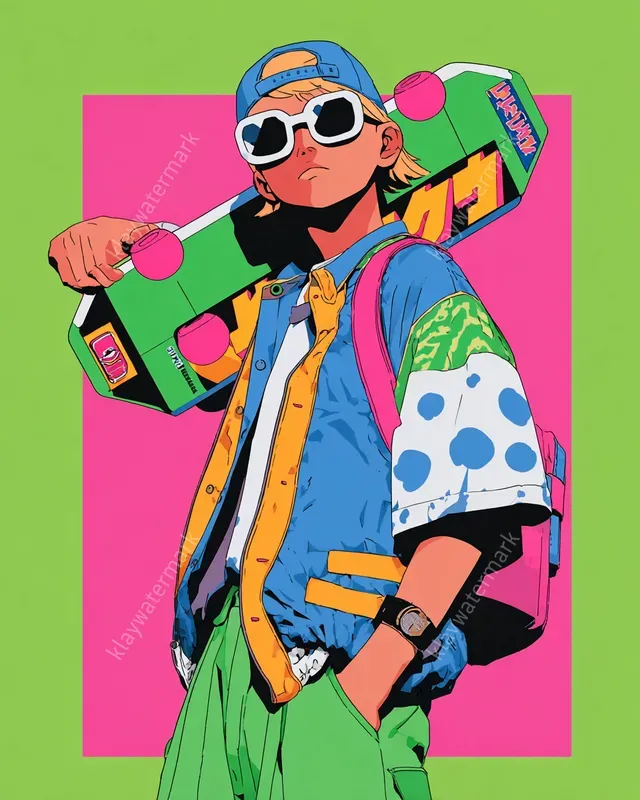 Retro 90s Anime Pop Art
