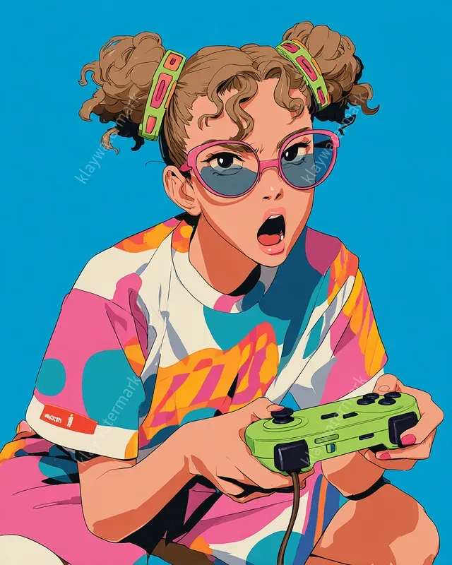 Retro 90s Anime Pop Art