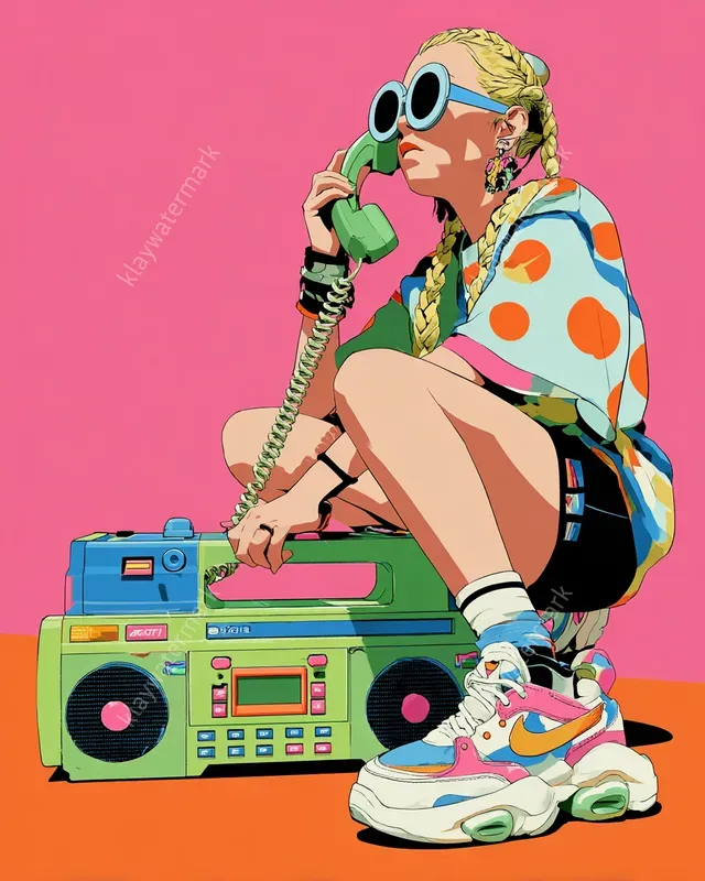 Retro 90s Anime Pop Art