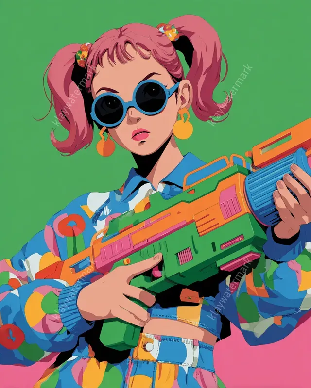 Retro 90s Anime Pop Art