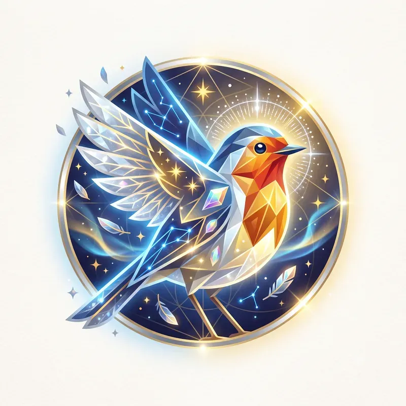 Modern Glowing Bird Emblems