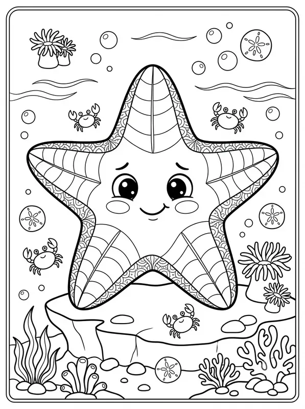 Line Art Sea Animals Coloring Pages