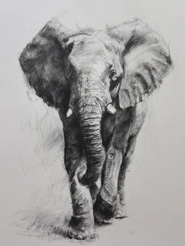 Wildlife Pencil Sketch Animal Art