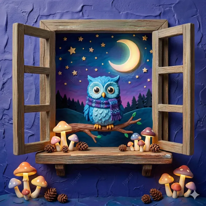3D Clay Diorama Window Art
