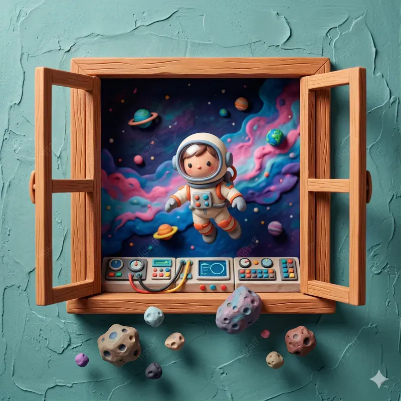 3D Clay Diorama Window Art