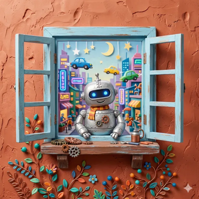 3D Clay Diorama Window Art