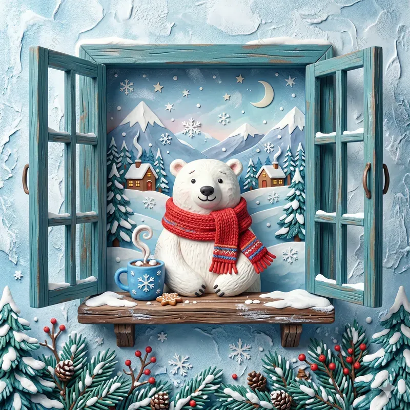 3D Clay Diorama Window Art