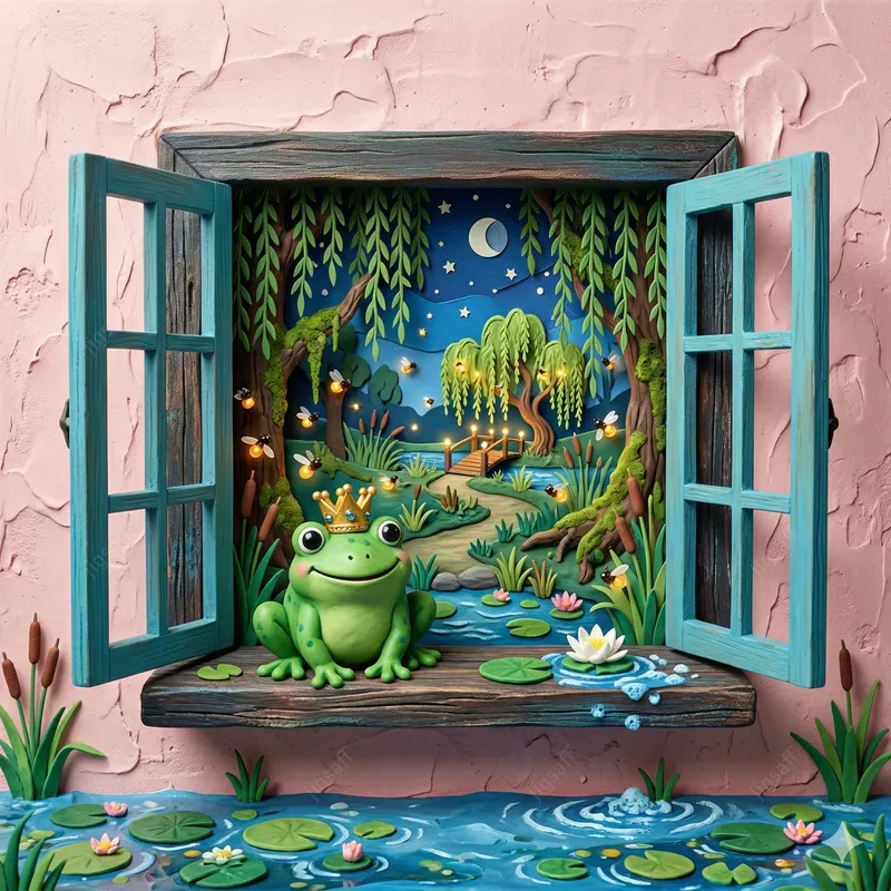 3D Clay Diorama Window Art