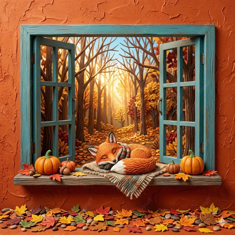 3D Clay Diorama Window Art