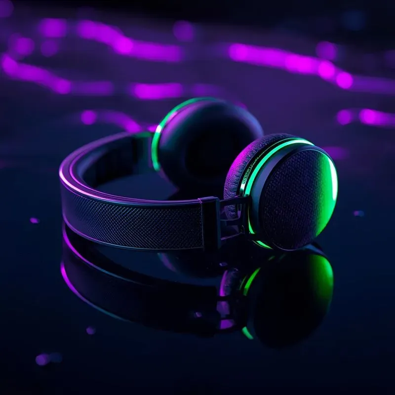 Futuristic Neon Tech Product Photography