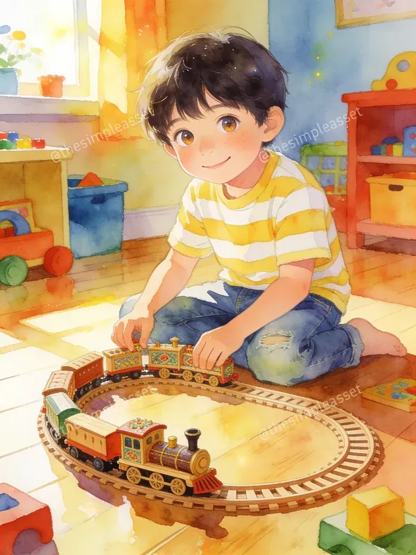 Boy Toys Storybook Illustration Art