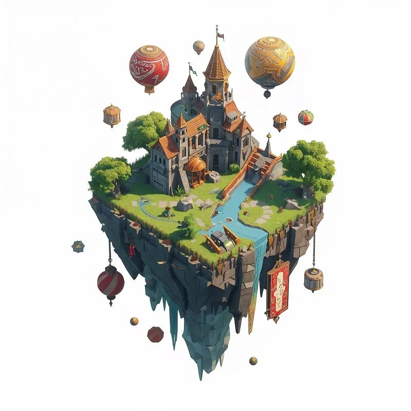 Aaa 3D Isometric Floating Islands
