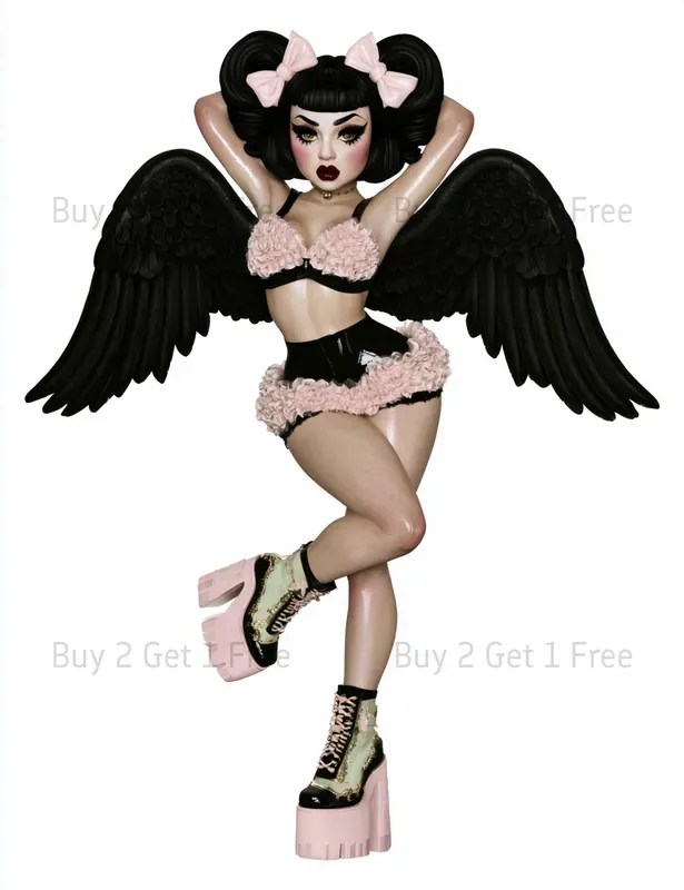Flirty Gothic Tattoo Girl Clipart