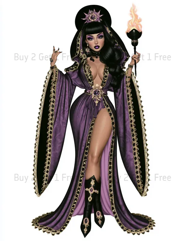 Flirty Gothic Tattoo Girl Clipart