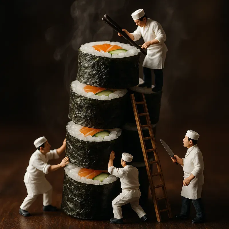 Mini Workers In Whimsical Food Worlds