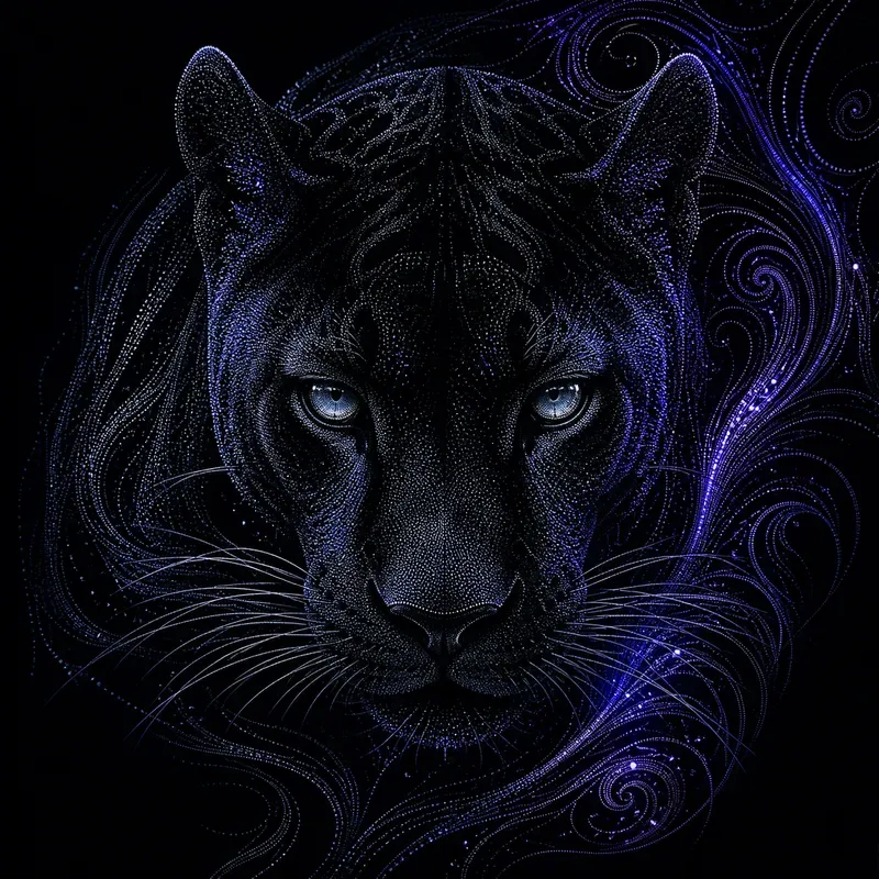 Luminous Dotwork Wildlife Art