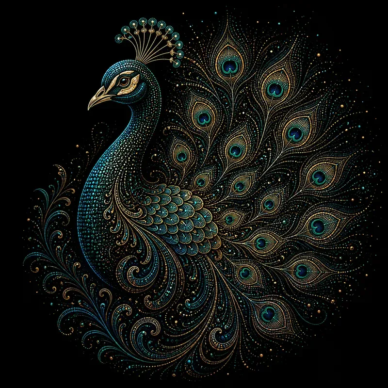 Luminous Dotwork Wildlife Art