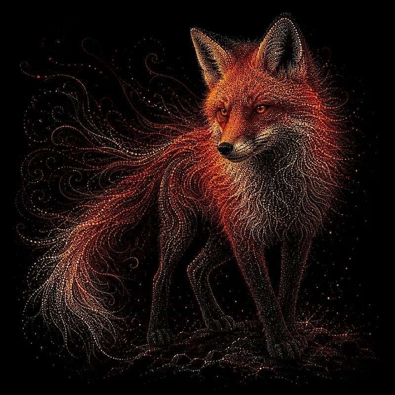 Luminous Dotwork Wildlife Art