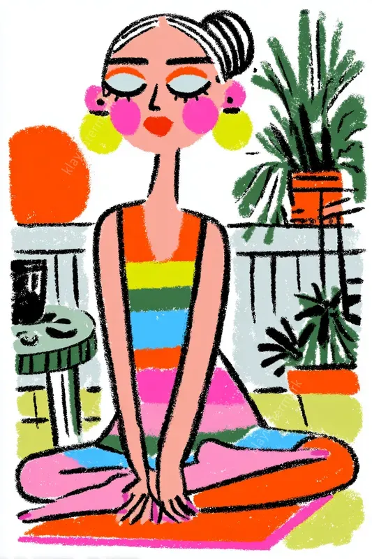 Vibrant Naive Crayon Lifestyle Scenes