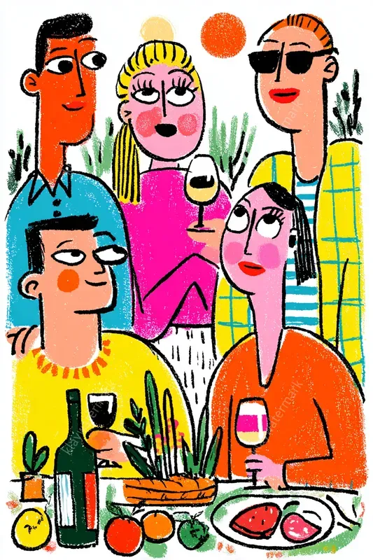 Vibrant Naive Crayon Lifestyle Scenes