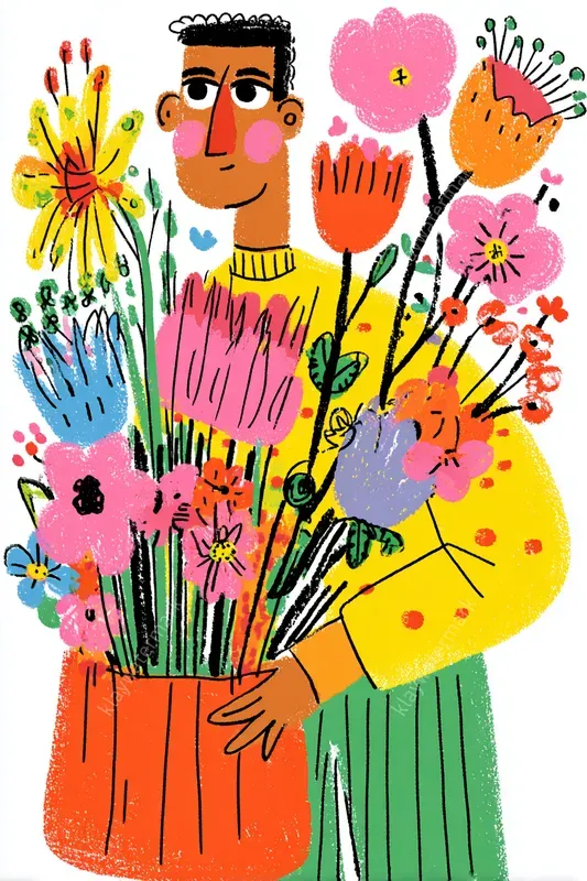 Vibrant Naive Crayon Lifestyle Scenes