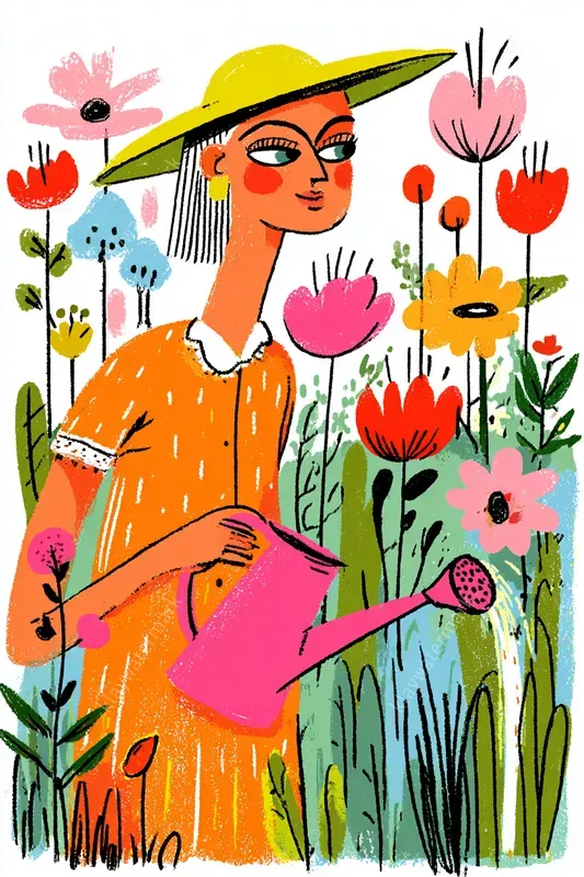 Vibrant Naive Crayon Lifestyle Scenes