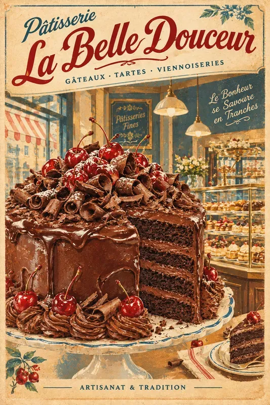 Vintage Bakery Sweet Treats Poster Art