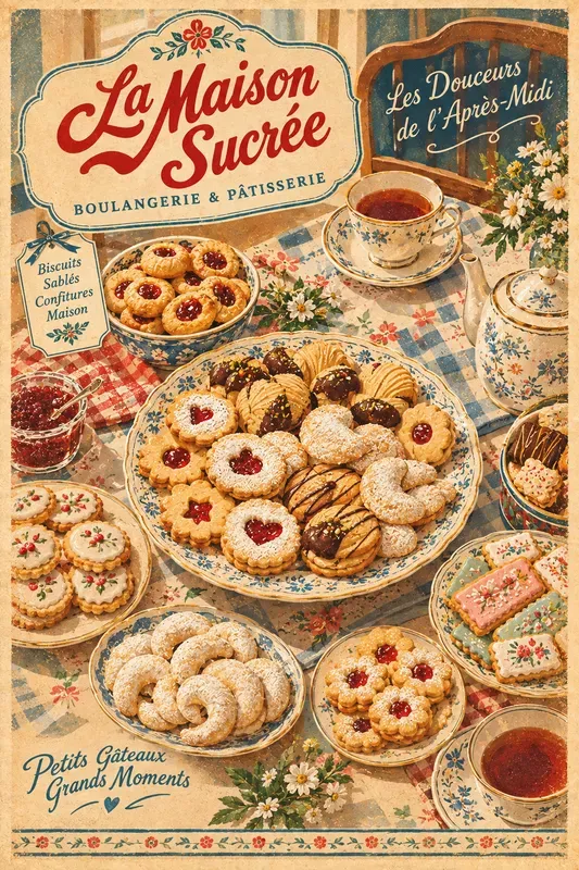 Vintage Bakery Sweet Treats Poster Art