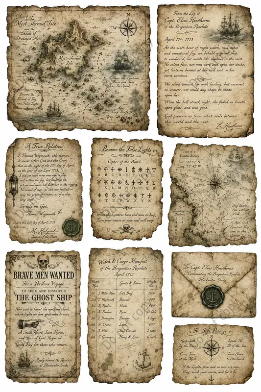 Pirate Treasure Ephemera Sheets