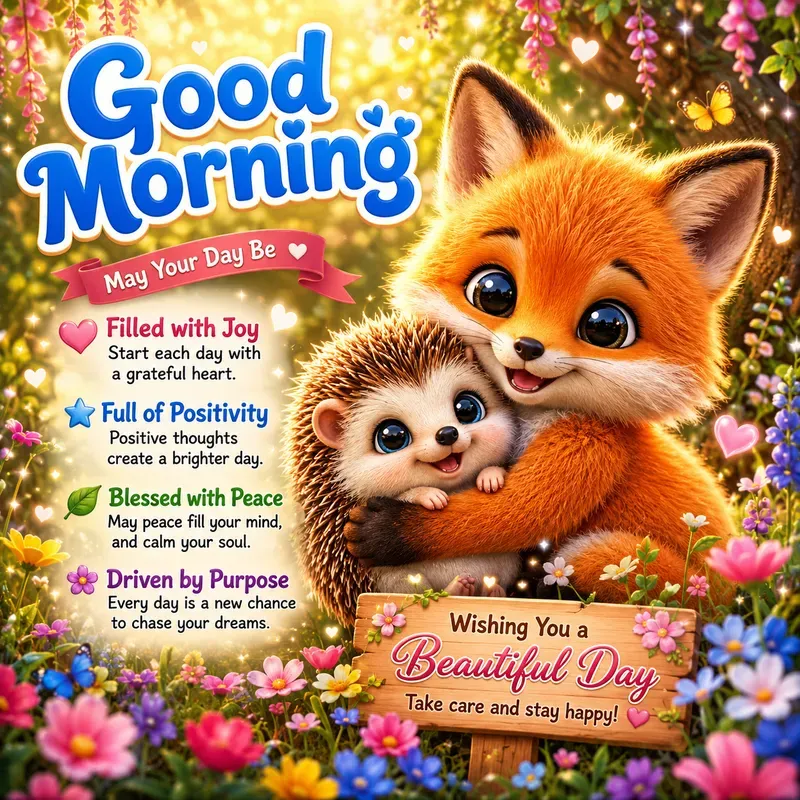 Cute Morning Animal Quote Posters
