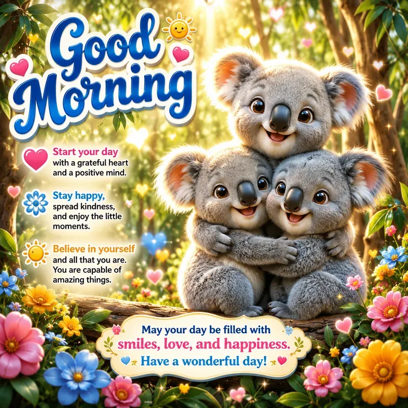 Cute Morning Animal Quote Posters