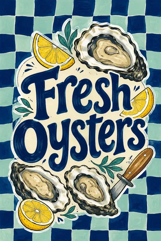 Retro Checkered Cafe Posters